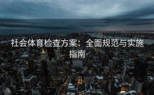 社会体育检查方案：全面规范与实施指南