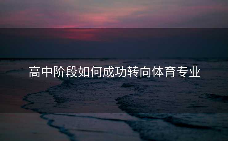高中阶段如何成功转向体育专业