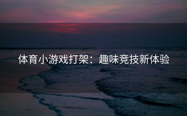 体育小游戏打架：趣味竞技新体验