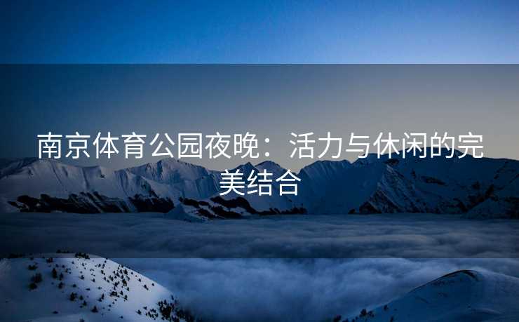 南京体育公园夜晚：活力与休闲的完美结合
