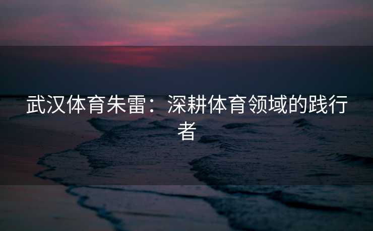 武汉体育朱雷：深耕体育领域的践行者