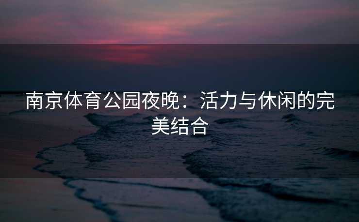 南京体育公园夜晚：活力与休闲的完美结合