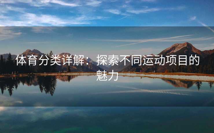 体育分类详解：探索不同运动项目的魅力