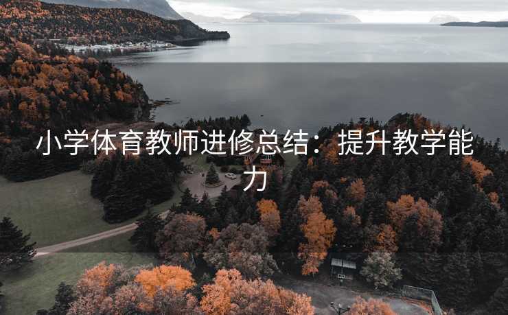 小学体育教师进修总结：提升教学能力