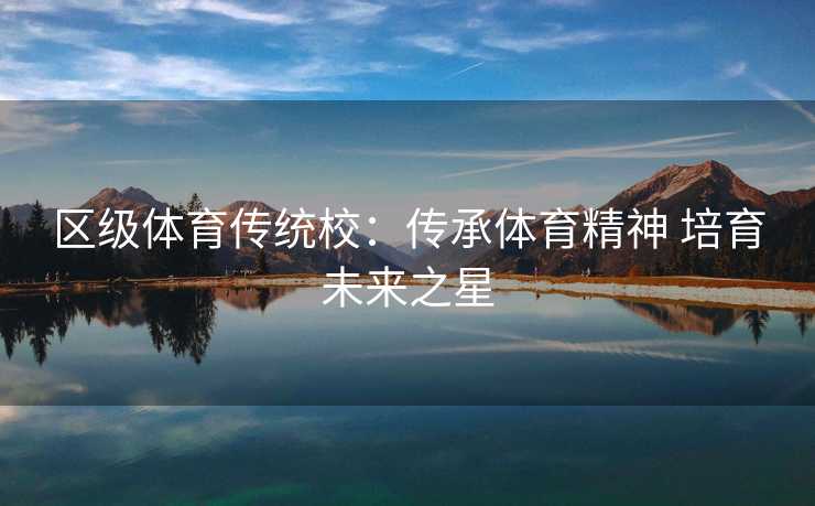 区级体育传统校：传承体育精神 培育未来之星
