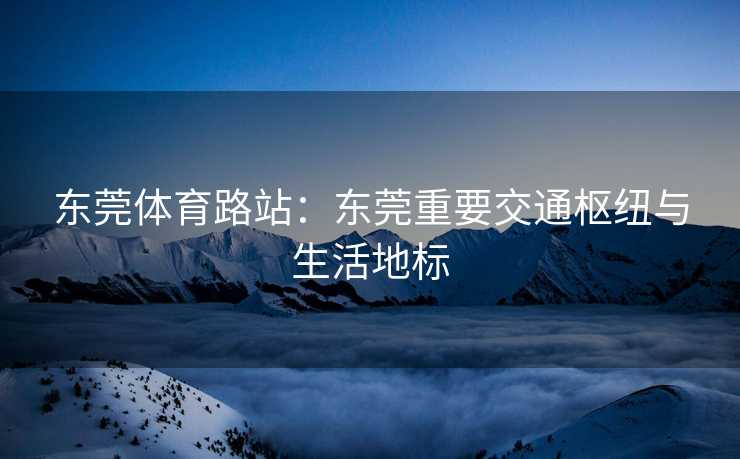 东莞体育路站：东莞重要交通枢纽与生活地标