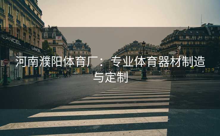 河南濮阳体育厂：专业体育器材制造与定制