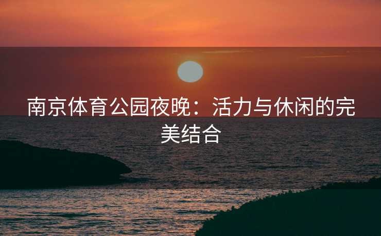 南京体育公园夜晚：活力与休闲的完美结合