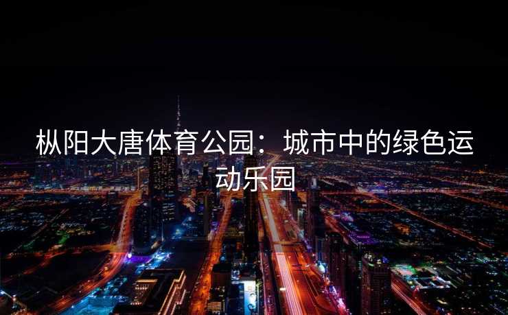 枞阳大唐体育公园：城市中的绿色运动乐园