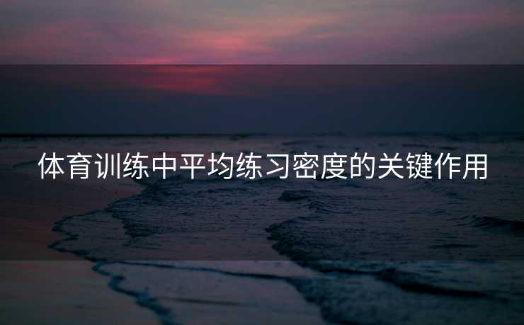 体育训练中平均练习密度的关键作用