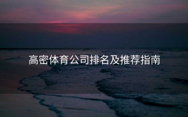 高密体育公司排名及推荐指南