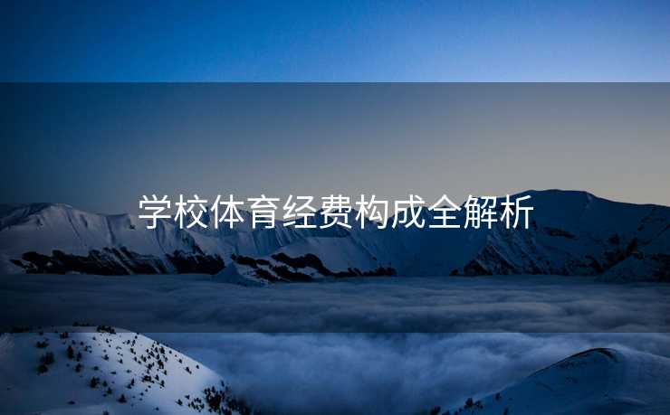 学校体育经费构成全解析