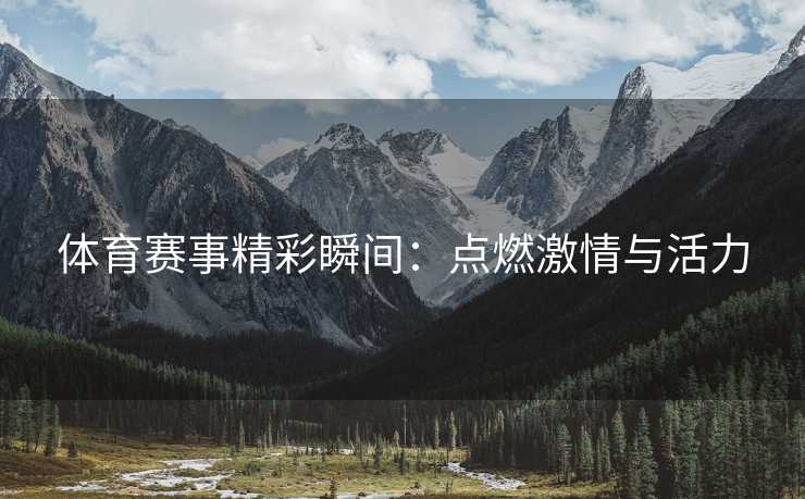 体育赛事精彩瞬间：点燃激情与活力