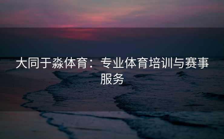 大同于淼体育：专业体育培训与赛事服务