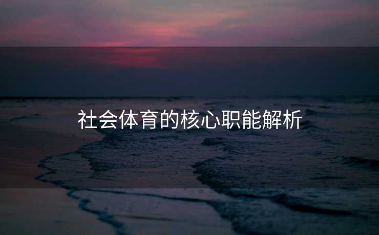 社会体育的核心职能解析