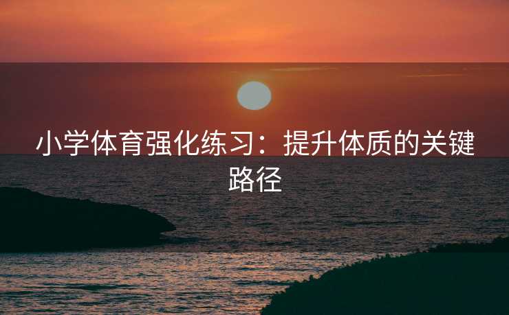小学体育强化练习：提升体质的关键路径