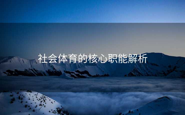 社会体育的核心职能解析