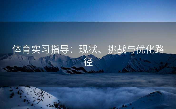 体育实习指导：现状、挑战与优化路径