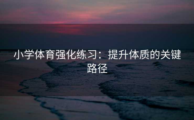 小学体育强化练习：提升体质的关键路径