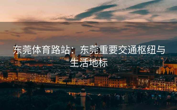 东莞体育路站：东莞重要交通枢纽与生活地标