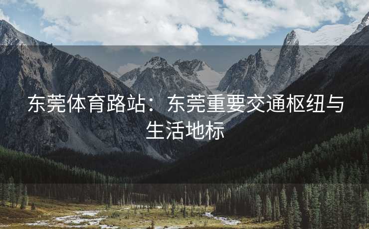 东莞体育路站：东莞重要交通枢纽与生活地标
