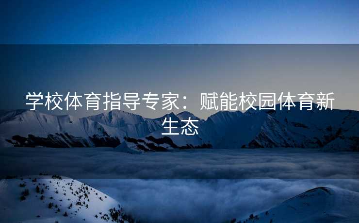 学校体育指导专家：赋能校园体育新生态