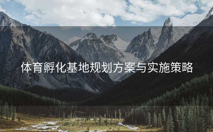 体育孵化基地规划方案与实施策略