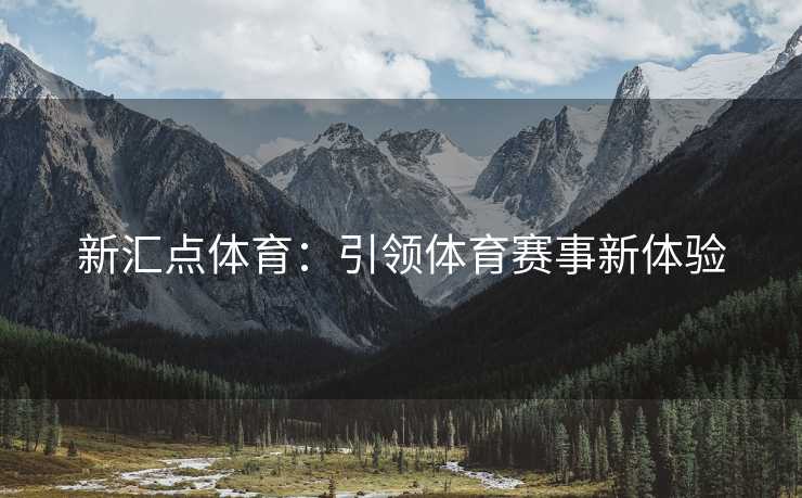 新汇点体育：引领体育赛事新体验