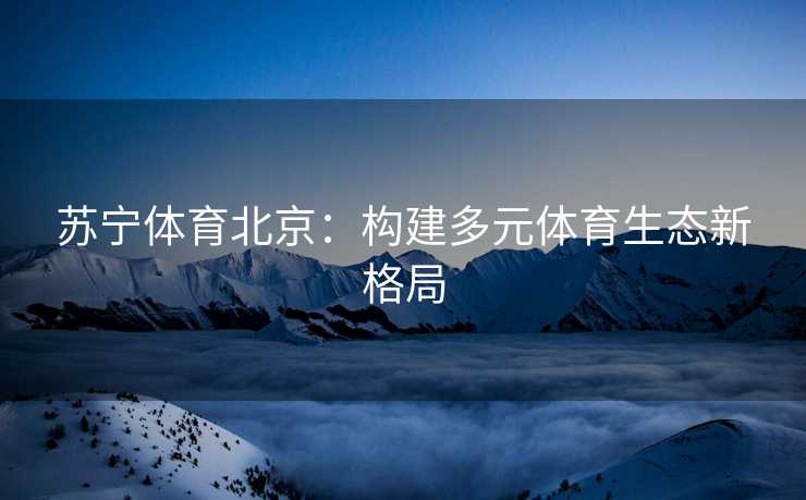 苏宁体育北京：构建多元体育生态新格局