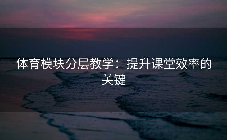 体育模块分层教学：提升课堂效率的关键