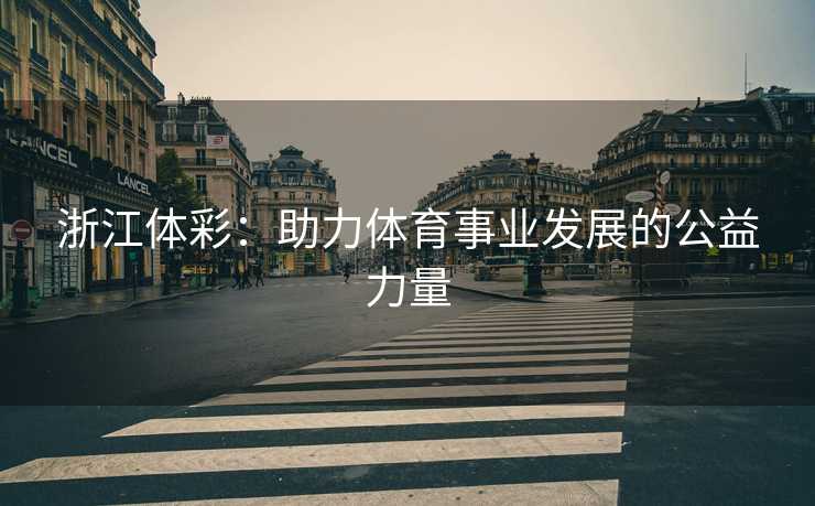 浙江体彩:助力体育事业发展的公益力量 浙江体彩:助力体育事业发展的公益力量