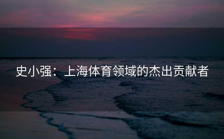 史小强：上海体育领域的杰出贡献者