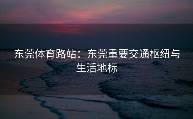 东莞体育路站：东莞重要交通枢纽与生活地标