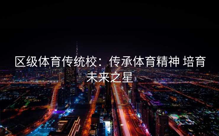 区级体育传统校：传承体育精神 培育未来之星