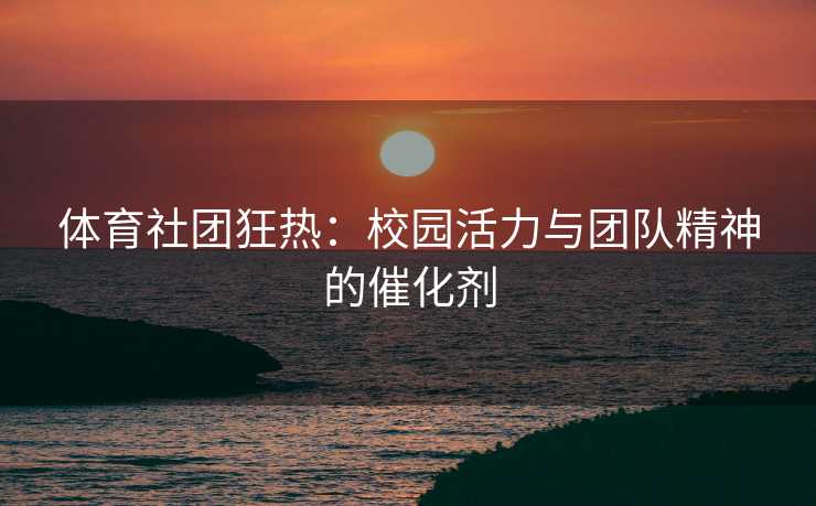 体育社团狂热：校园活力与团队精神的催化剂