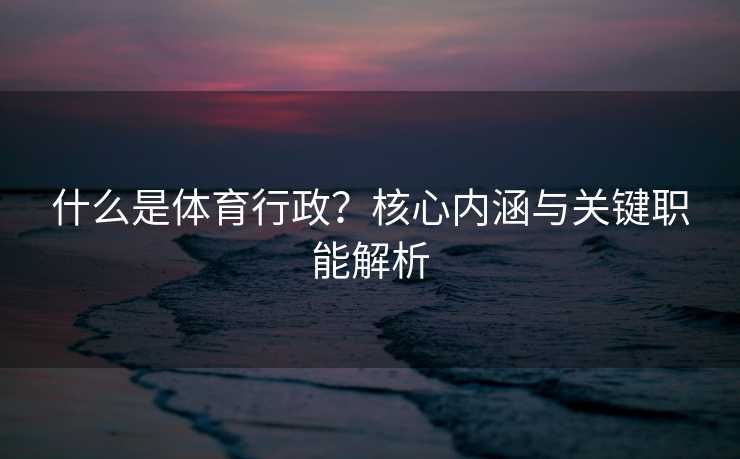 什么是体育行政？核心内涵与关键职能解析