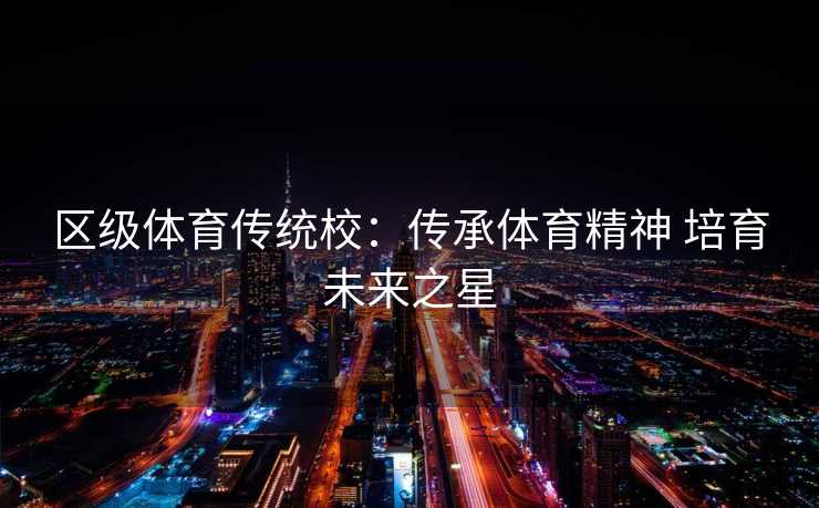 区级体育传统校：传承体育精神 培育未来之星