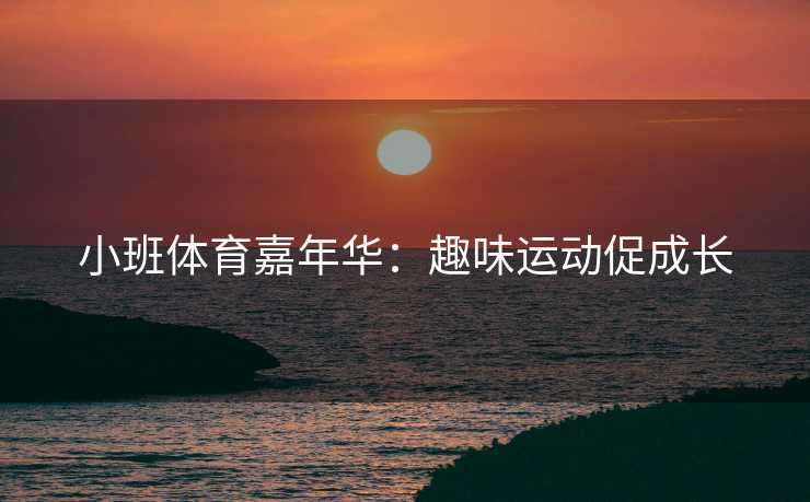 小班体育嘉年华：趣味运动促成长