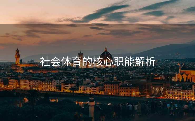 社会体育的核心职能解析