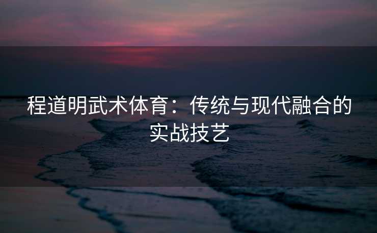 程道明武术体育:传统与现代融合的实战技艺 程道明武术体育:传统与现代融合的实战技艺