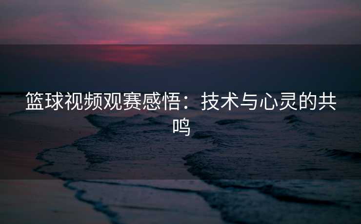 篮球视频观赛感悟:技术与心灵的共鸣 篮球视频观赛感悟:技术与心灵的共鸣