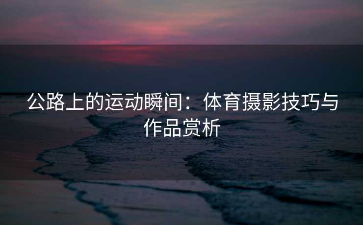 公路上的运动瞬间：体育摄影技巧与作品赏析